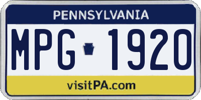 PA license plate MPG1920