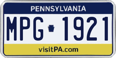PA license plate MPG1921
