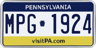 PA license plate MPG1924