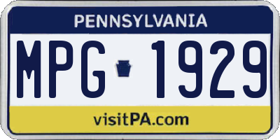 PA license plate MPG1929