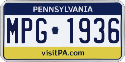 PA license plate MPG1936