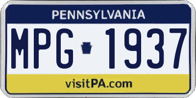 PA license plate MPG1937