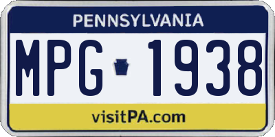 PA license plate MPG1938
