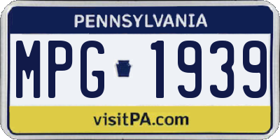 PA license plate MPG1939