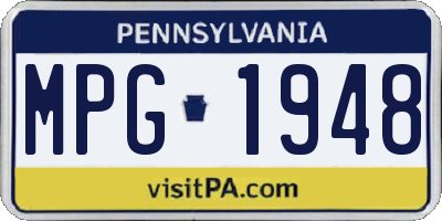 PA license plate MPG1948