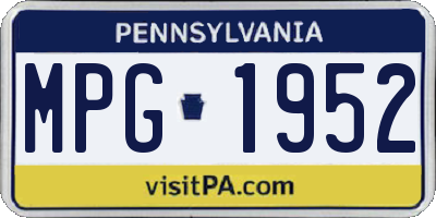 PA license plate MPG1952