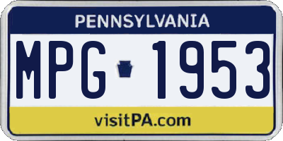 PA license plate MPG1953