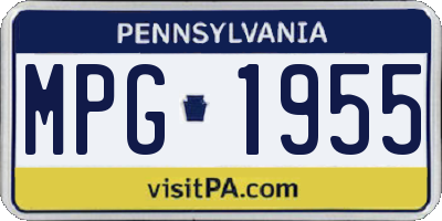 PA license plate MPG1955