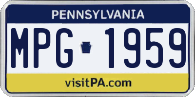PA license plate MPG1959