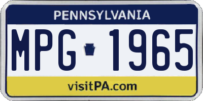 PA license plate MPG1965