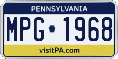 PA license plate MPG1968