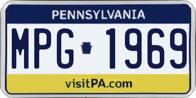 PA license plate MPG1969