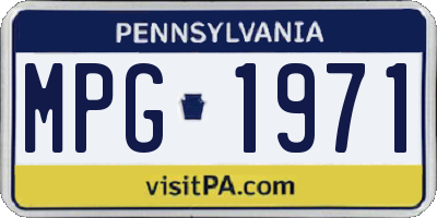 PA license plate MPG1971