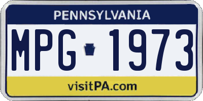 PA license plate MPG1973