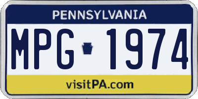 PA license plate MPG1974