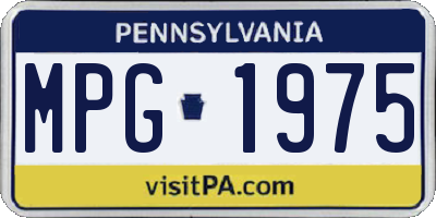 PA license plate MPG1975