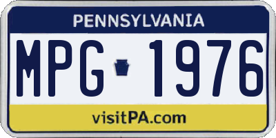 PA license plate MPG1976