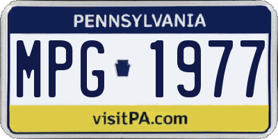PA license plate MPG1977
