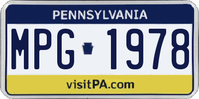 PA license plate MPG1978