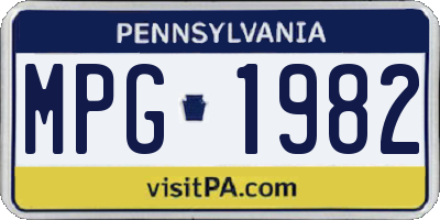 PA license plate MPG1982