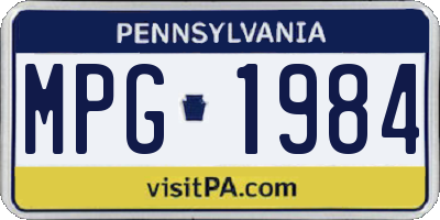 PA license plate MPG1984