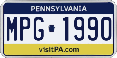 PA license plate MPG1990