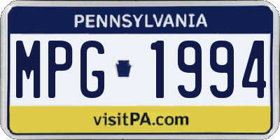 PA license plate MPG1994