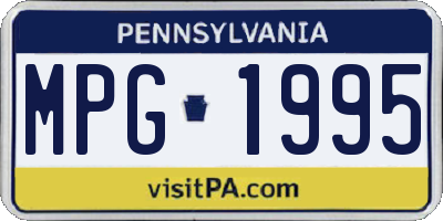 PA license plate MPG1995