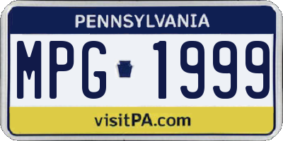 PA license plate MPG1999