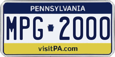 PA license plate MPG2000
