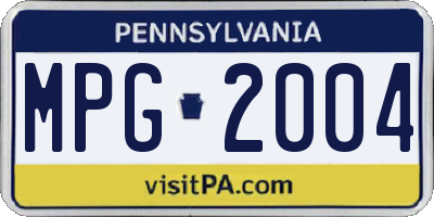 PA license plate MPG2004
