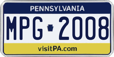 PA license plate MPG2008