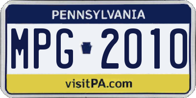 PA license plate MPG2010