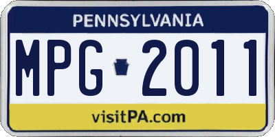 PA license plate MPG2011