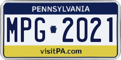 PA license plate MPG2021