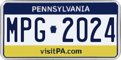 PA license plate MPG2024