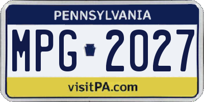 PA license plate MPG2027