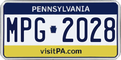 PA license plate MPG2028