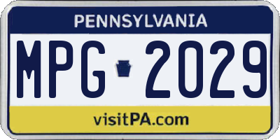 PA license plate MPG2029