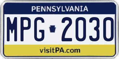 PA license plate MPG2030