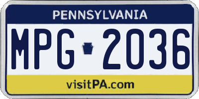 PA license plate MPG2036