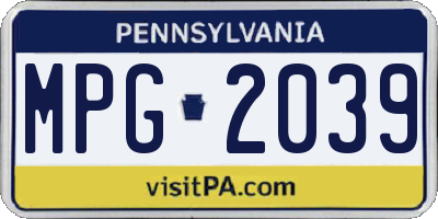 PA license plate MPG2039