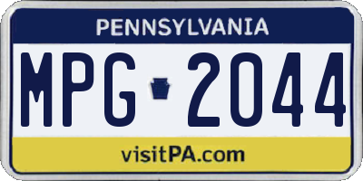 PA license plate MPG2044