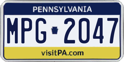 PA license plate MPG2047