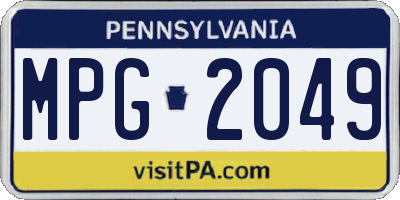 PA license plate MPG2049