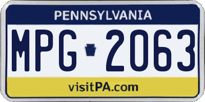 PA license plate MPG2063