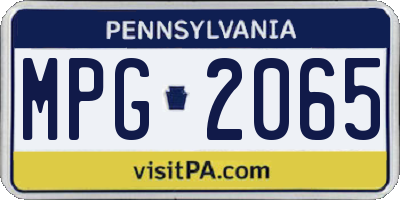 PA license plate MPG2065