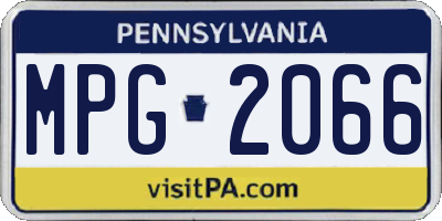 PA license plate MPG2066