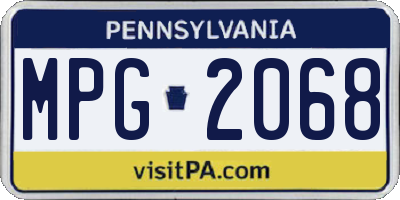 PA license plate MPG2068