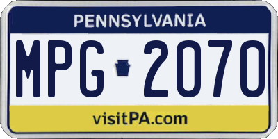 PA license plate MPG2070